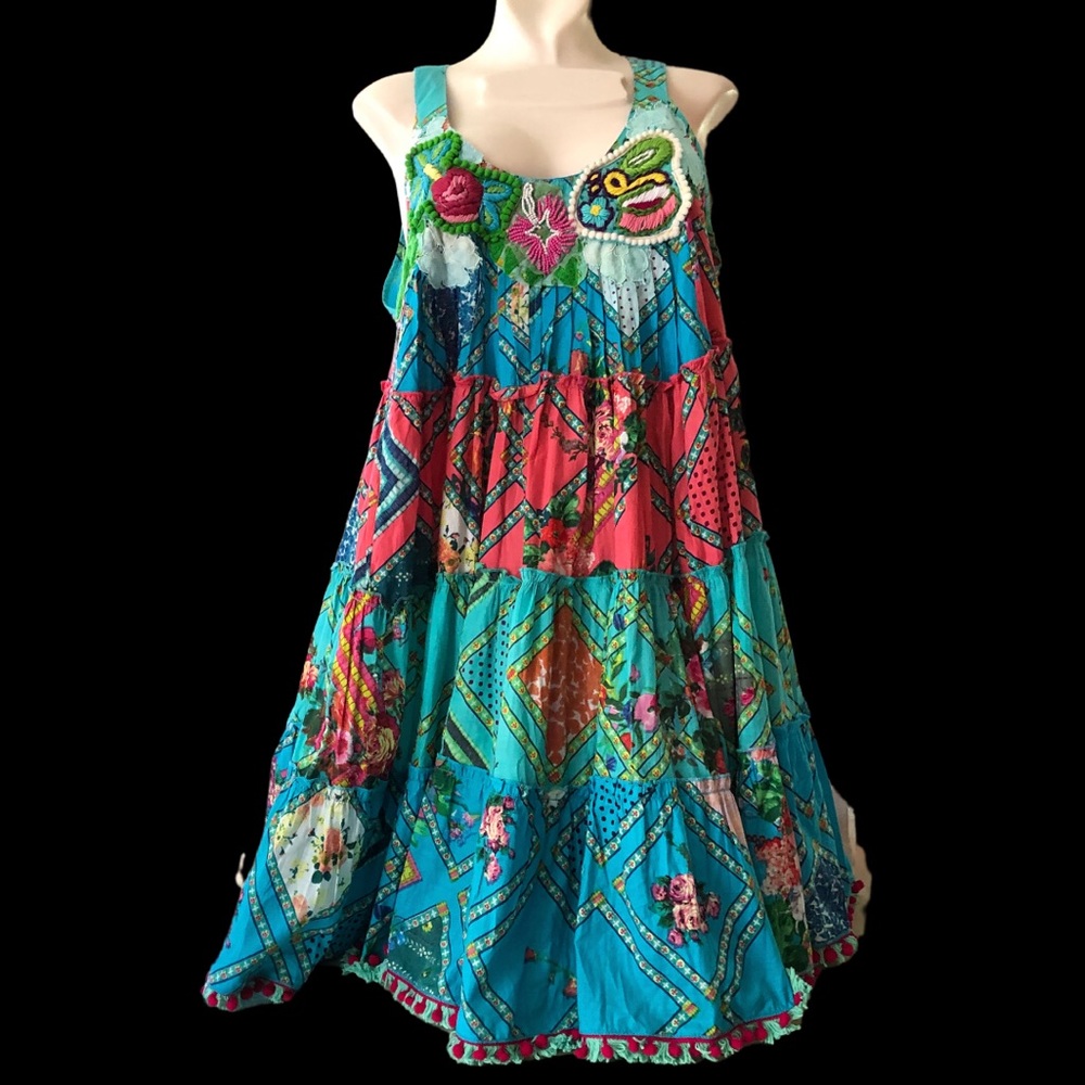 Antica Sartoria cotton babydoll boho swing dress